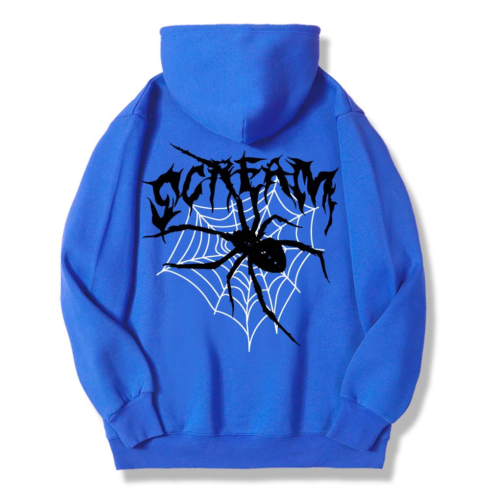Scream Spiders & Cobwebs Printing Women Hoodies Harajuku Oversize Hoody Fashion Loose Clothing Comfortable Sweatshirt Female
