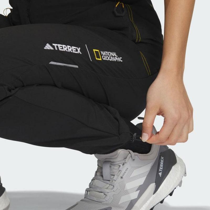 adidas Совместный бренд X National Geographic Wind.Rdy, спортивные брюки со светоотражающими буквами и принтом на открытом воздухе, женские брюки черного цвета IS9529