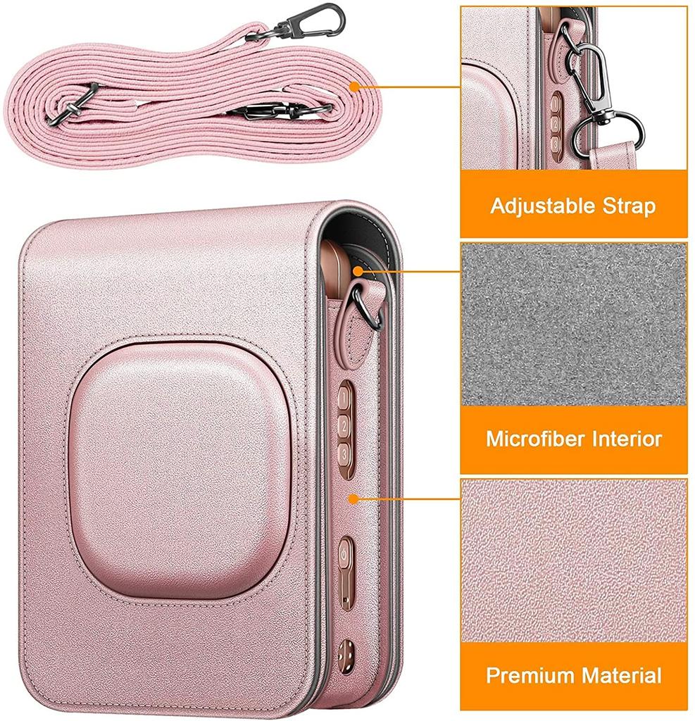 Fintie FUJIFILM Fujifilm Instax Mini LiPlay Instant Camera Protective Camera Full PU Scratch Shoulder Strap Easy To Carry Case, Cover, Case,