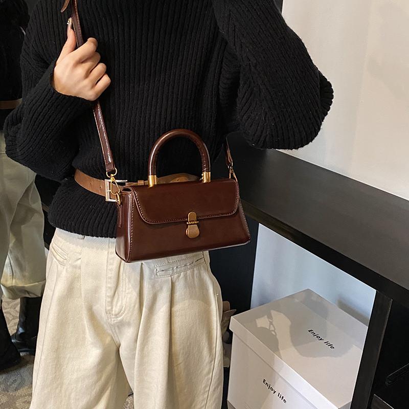 Chic Vintage Small Shoulder Bag For Women With Trendy Urban Minimalist Style And Durable Material