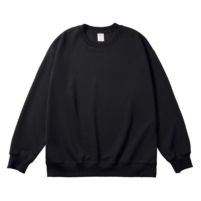 Unisex Oversized Plain Cotton Sweatshirt Long Sleeve Round Neck Loose Fit Winter