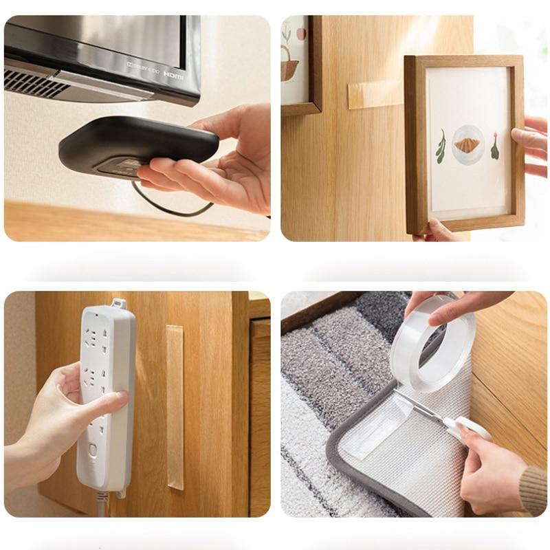 Суперклейкая прозрачная лента, для кухни, ванной комнаты, водонепроницаемый прозрачный клей, бытовая универсальная двусторонняя лента, многоразовая