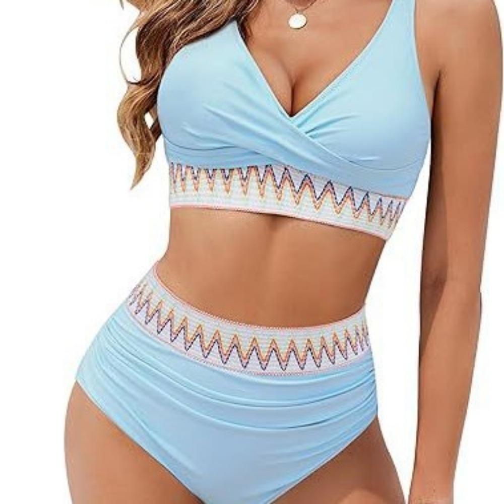 New European and American Split Bikini Swimsuit Women Sexy High Waist Bikini
