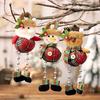 New Year Christmas Santa Claus Snowman Deer with Beading Pendants Xmas Tree Ornaments DIY Crafts
