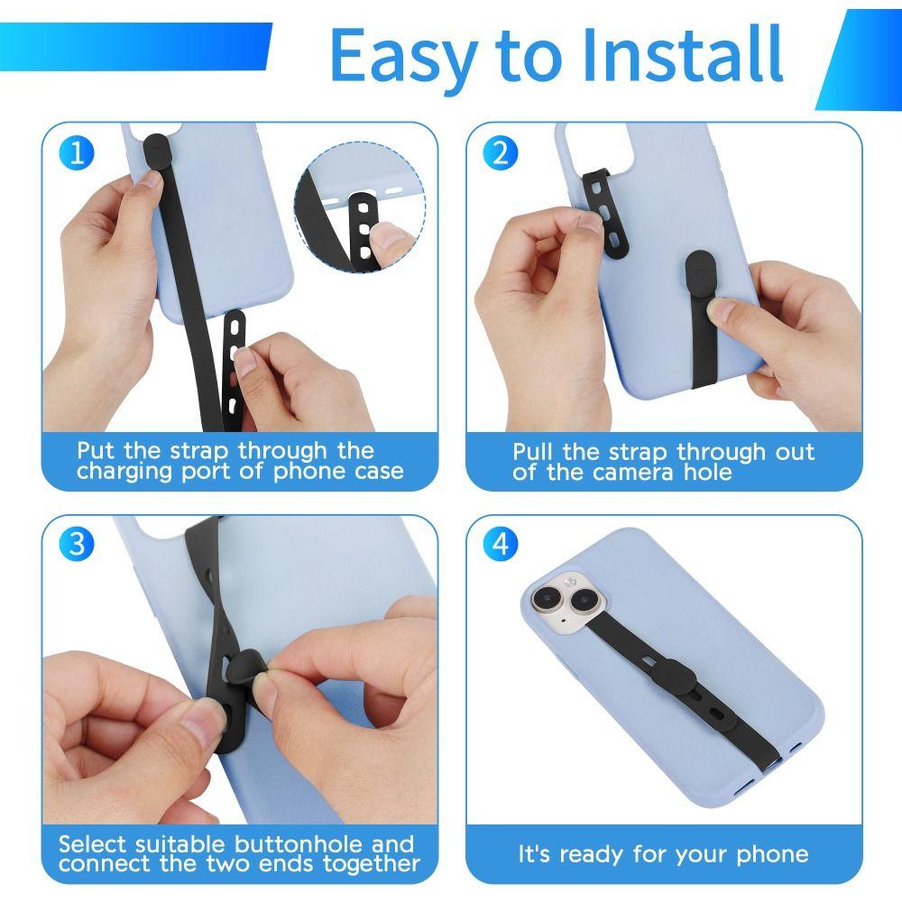 Adjustable Phone Strap Silicone Phone Hand Band Portable Phone Case Wristband  Phone Accessories