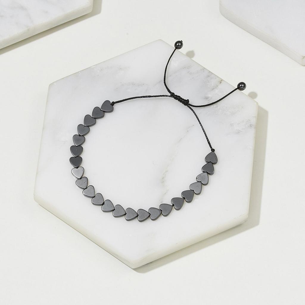 Винтажный мужской браслет унисекс ювелирные изделия браслет из бусин гематит черный гематит камень регулируемый