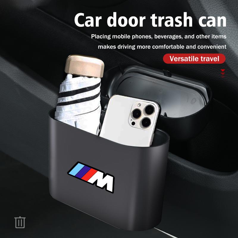 KHQB5 For BMW Car Hanging Trash Bin Pressing Storage Box Auto Accessories X1 X2 X3 X4 X5 X6 X7 G20 G30 6GT E46 E90 E60 F10 E39