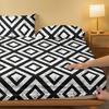1 Piece Of Black And White Back Patterned Frosted Bedsheet, Bedroom Printed Bedspread, Bedding (Excluding Pillowcases)
