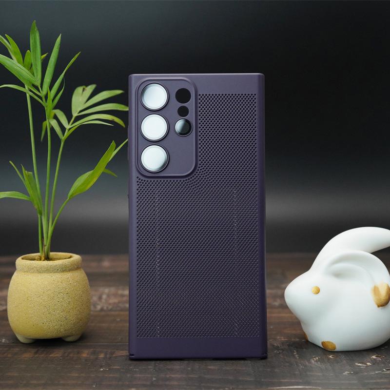 Breathable Heat Dissipation Mesh Case Suitable for Samsung S24 Ultra Comes with Lens Film Mobile Phone Case NOTE20 Full Inclusive Protection Case