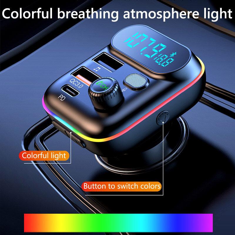 C29 Автомобильный FM-передатчик Bluetooth 5,0 MP3-плеер DC12V/24V Вход Dual USB 3.1A + PD 3.1A Быстрая зарядка Автомобильное зарядное устройство