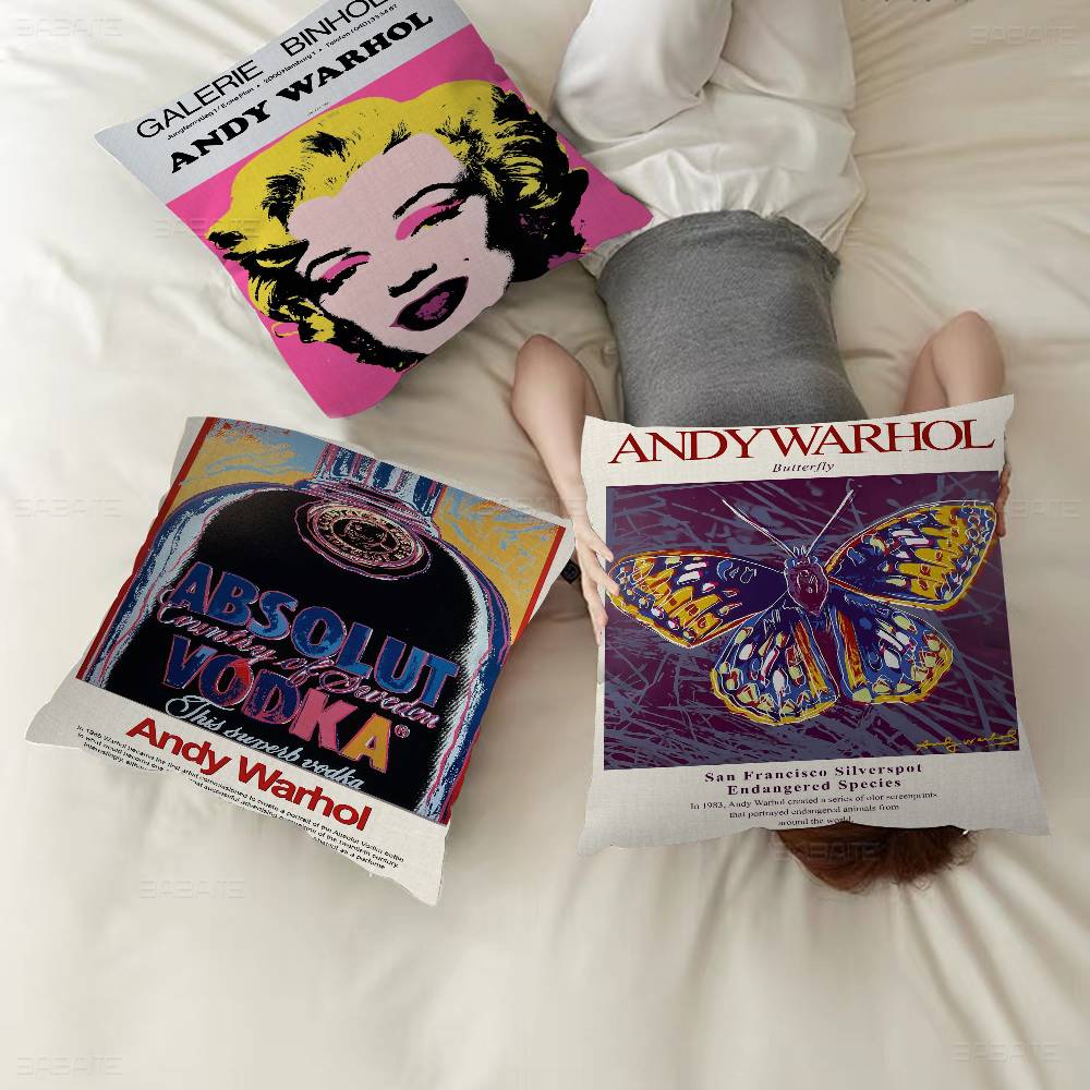 A-Andy W-Warhol Pillow Gift Home Office Decoration Bedroom Sofa Car Cushion Cover Case 45x45