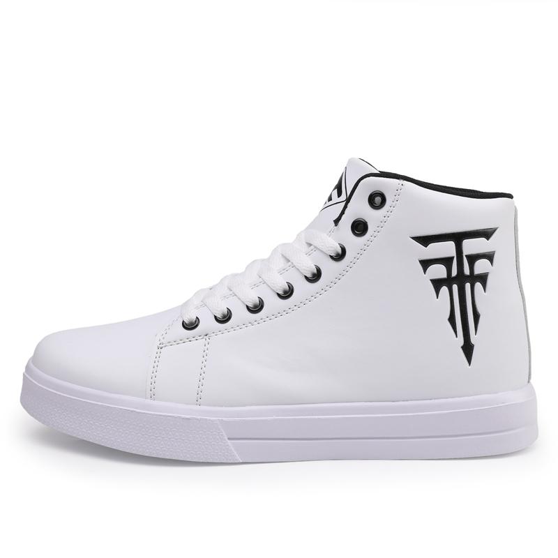 Модная обувь хайтопы с принтом Мужские удобные белые кожаные кроссовки Мужские легкие мужские кеды для скейтборда Большой размер 48 zapatillas