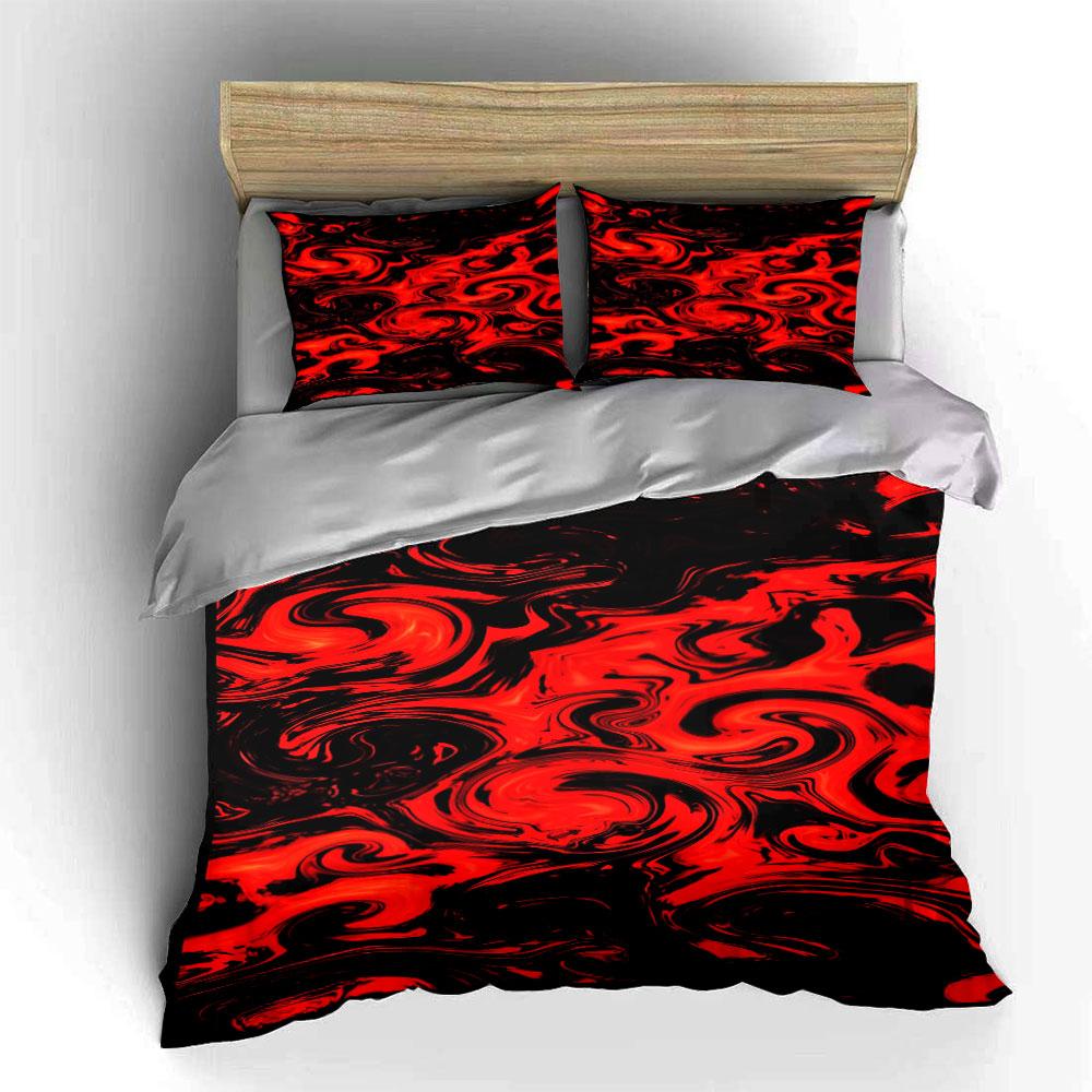 Red and black swirls. Bedding sets Duvet cover sets Duvet covers Pillowcases(1* Duvet Cover 2* Pillowcases without duvet insert)