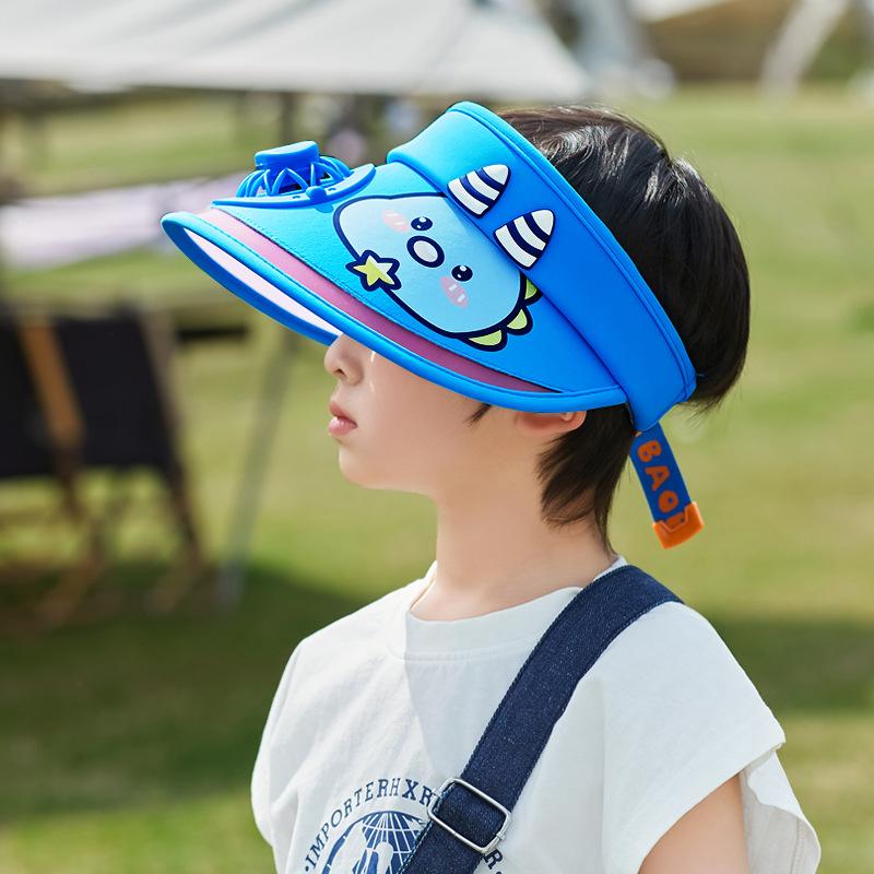 1154 Children's hat with large brim fan empty top hat for boys and girls cartoon cute outdoor sun hat