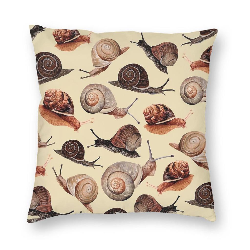 A Slew Of Snails Square Pillowcase Polyester Linen Velvet Pattern Zip Decorative Throw Pillow Case Bed Cushion Cover