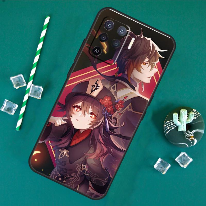 Чехол для телефона Genshin Impact Ху Тао Для Oppo A18 A38 A58 A78 A98 A40 A60 A80 A91 A15 A17 A74 A94 A54 A57S A16 A76 A96