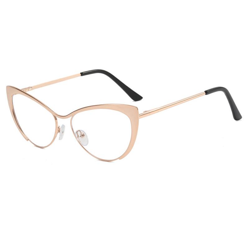 SHAUNA Anti-Blue Light Модные женские очки кошачий глаз с оптической оправой Весенние шарнирные металлические градиентные солнцезащитные очки UV400