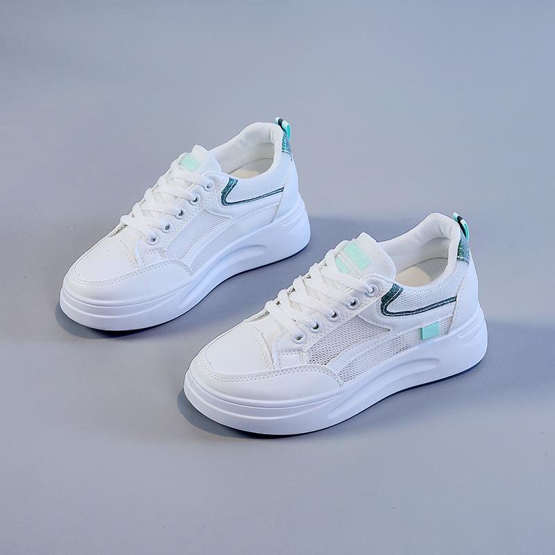 W1712 Inner Height Increase White Shoes Women's Shoes New Summer Mesh Single Shoes Trendy Versatile Casual Board Shoes
