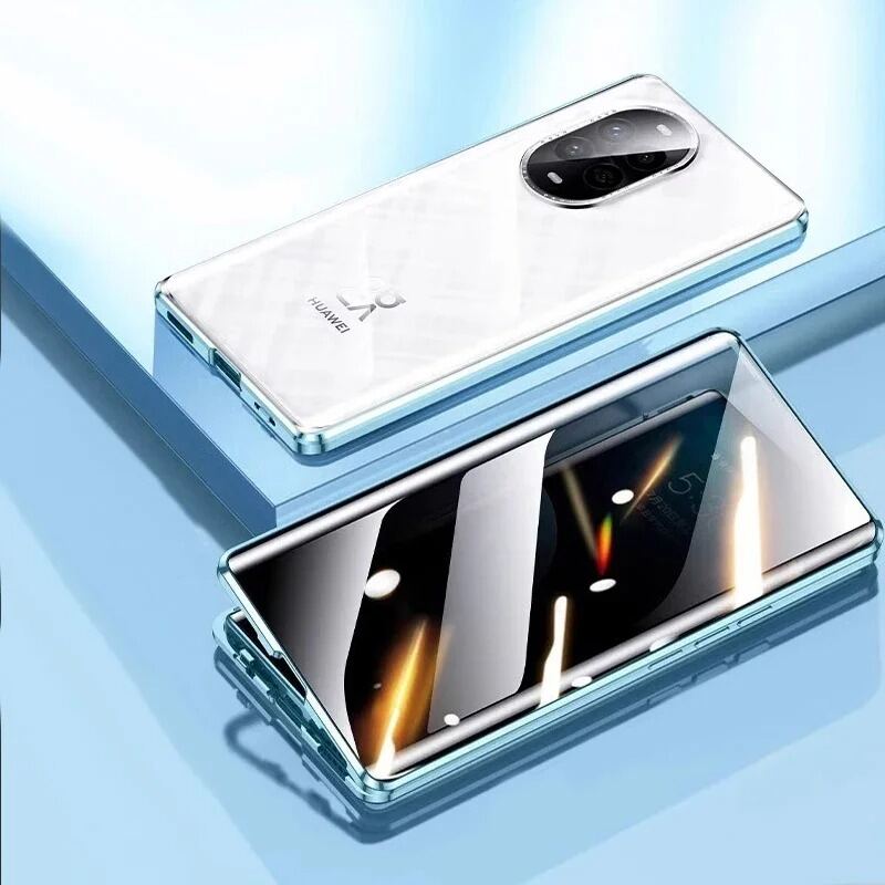 Магнитный чехол для Huawei nova15 nova 14 13 12 11 10 9 SE Pro Ultra с металлическим каркасом, двусторонняя крышка из закаленного стекла, бамперы для телефона