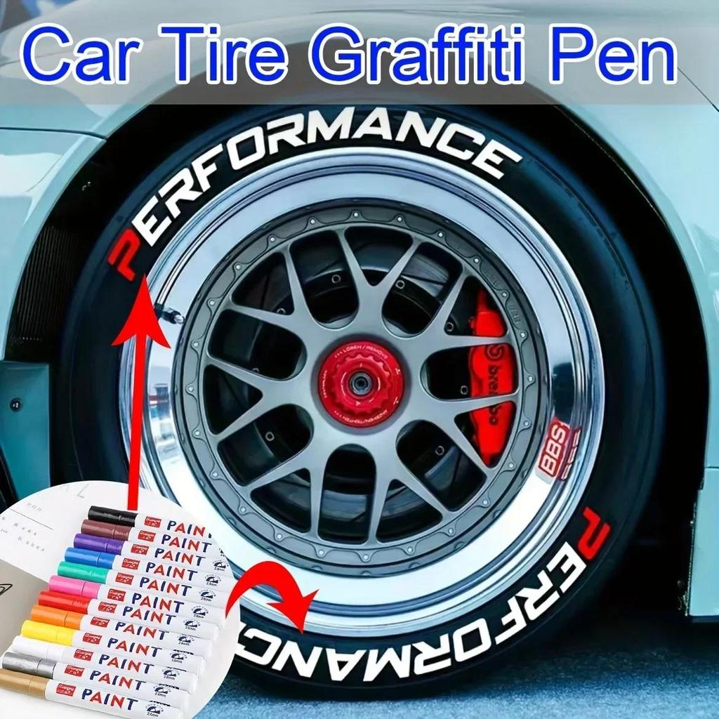 1PCS Car Paint Pen Waterproof Car Wheel Tire Oily Painting Mark Pen Auto Rubber Tyre Tread Metal Permanent Paint Marker Touchup Paint2