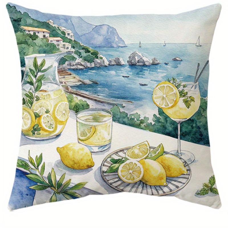 Mediterranean Lemon Themed Pillowcasesuitable For Sofa Car Bedroom Decorative Cushion Cover Pillow Cover
