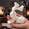Забавная фигурка скелета, фигурка брейк-дансера, 3D-печатная позируемая шарнирная статуэтка черепа, гибкая фигурка для акробатики, декорация для Хэллоуина, новинка