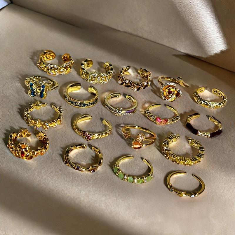 Blind Box Pair, Peach Blossom Dripping Oil Butterfly Ring, Medieval French Retro Niche Design, Light Luxury Ring For Women