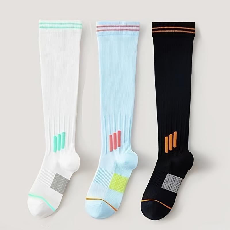 3Pairs Women'S Sports Socks, Compression Slimming Calf Socks, Summer Thin Professional Sports Running Jump Rope Fitness Yoga Compression Socks, Mid