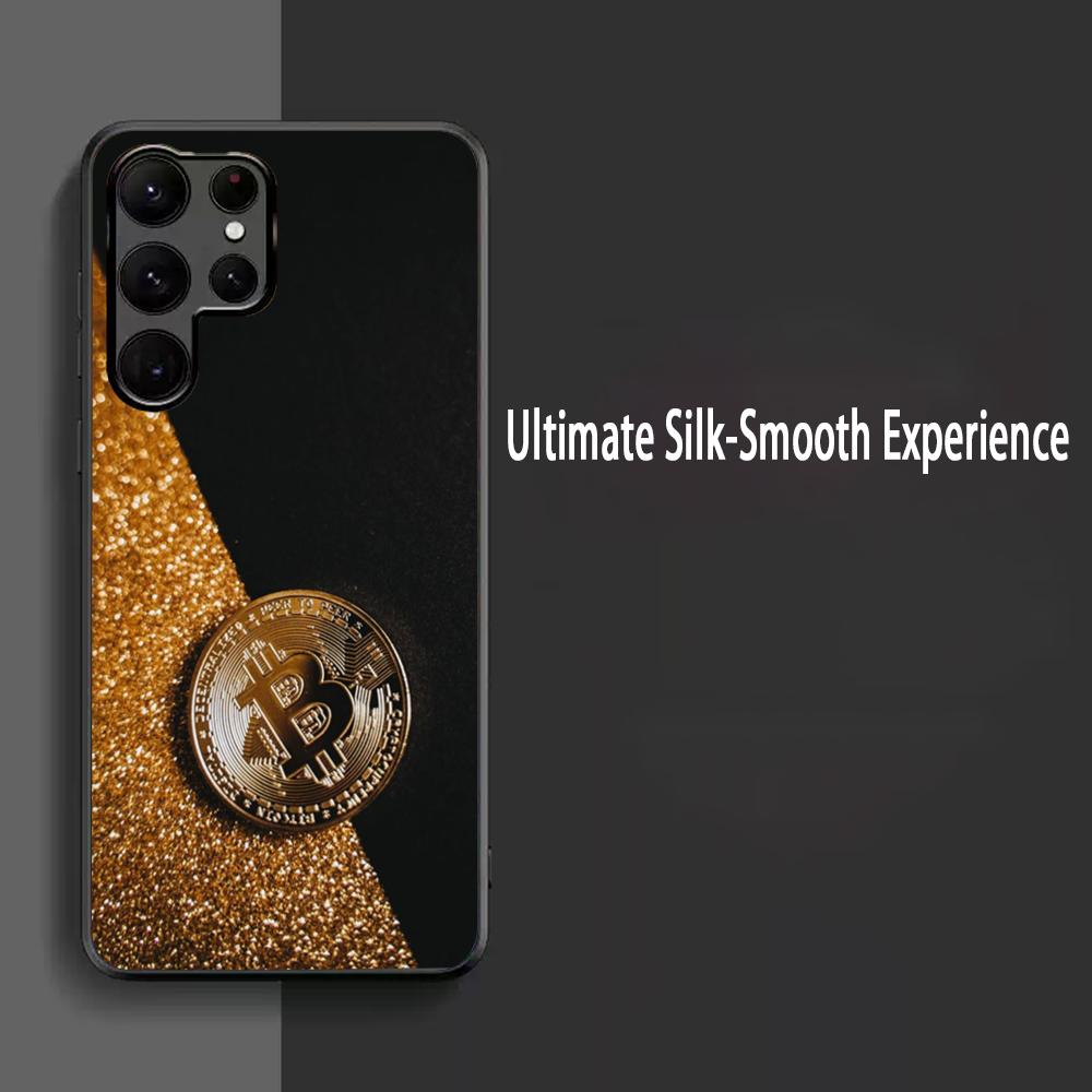 Стильный крутой чехол для телефона Bitcoin BTC для Samsung Galaxy S25 S24 S23 S22 S21 S20 Plus Ultra Note20 Мягкий Черный