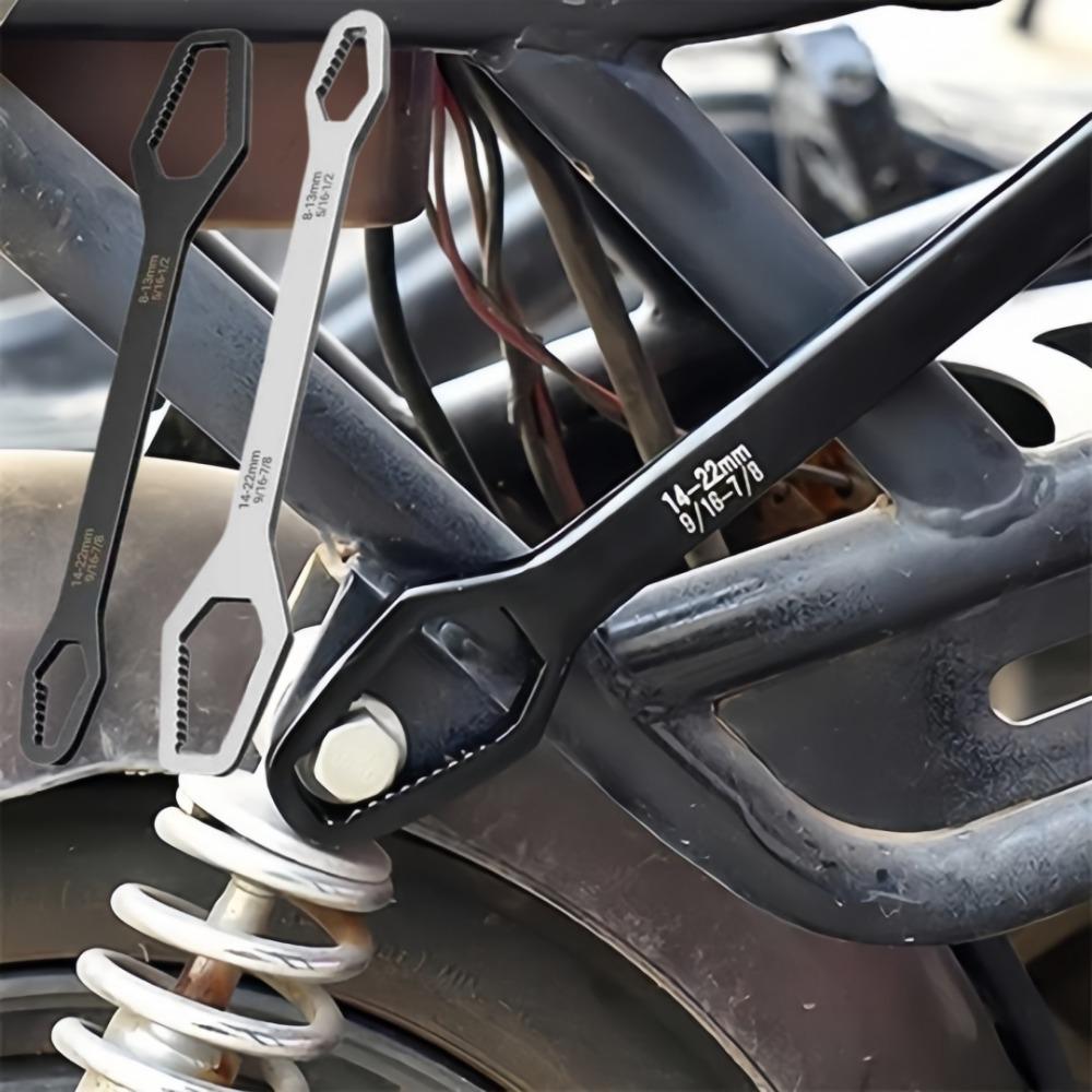 Universal Double Ended Steel Wrench 5mm Thickness Self-tightening Adjustable Wrench Repair Tool Multi-functional Hardware Part
