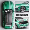 Масштаб 1/32 M8 Manhart, литая под давлением модель автомобиля, игрушечный автомобиль с откатным механизмом, звуком и светом для детей, коллекция подарков для мальчиков и девочек