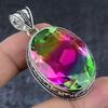 Natural Bi-Color Tourmaline Handmade 925 Sterling Silver Gift Pendant 2.25" j3U79