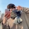 Клетчатый шарф мужской зимний в корейском стиле универсальный студенческий длинный согреватель для шеи подарок на день рождения парню