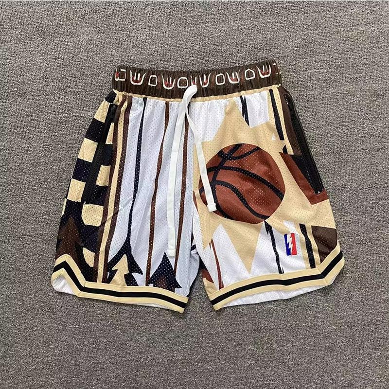 Unisex Retro Mesh Basketball Shorts - Breathable, Double-Layer, Above-Knee Casual Wear for Summer