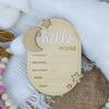 Baby Announcement Sign, 5.91X4.13 Inch Wooden Newborn Announcement Sign Hello World Newborn Sign