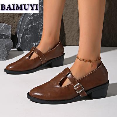 Модные туфли на среднем каблуке, женские кожаные туфли, осень, новинка 2025 года, дизайнерская женская обувь, большой размер 42 43, туфли-лодочки Zapatillas Mujer