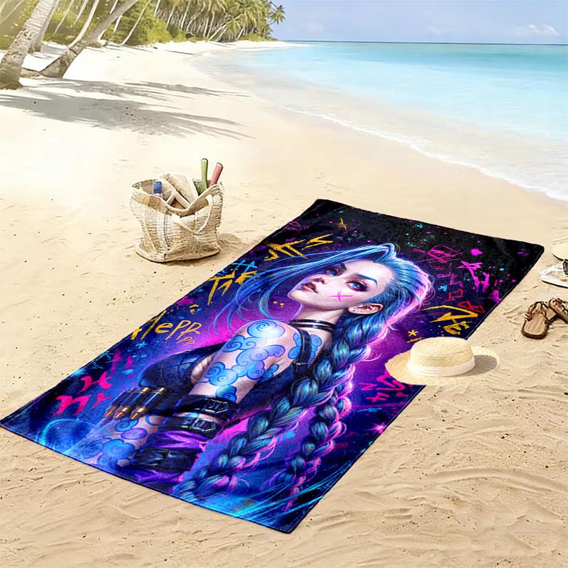 Jinx Print Beach Towel, Large Soft Quick Dry Towel for Beach Camping Swimming