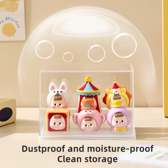 Стойка-витрина для хранения Мини-органайзер для статуэток Прозрачный дизайн Пыленепроницаемый Штабелируемый Витринный шкаф Коробка для хранения