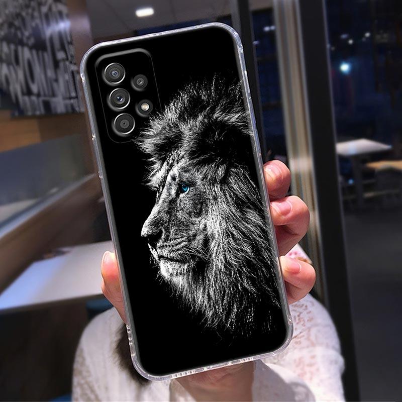 Силиконовый прозрачный чехол для Samsung Galaxy A52 A51 A53 A72 A71 A73 A32 A31 A33 A22 A11 Мягкие чехлы Чехол Орел Кот Лев Тигр Животное