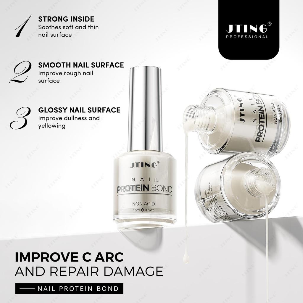 JTING Top Quality Nail Protein Bond Acid Free Liquid Nail Protein Bond for Nail Salon Care Support ODM Free Full Customization