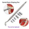1 Set Dental Resin Brush Pens Stainless Steel Handle Shaping Silicone Soft Head Adhesive Tools For Porcelain Teeth Composite Cement