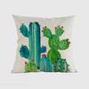 18" Square Home Decorative Cactus Throw Pillow Case Hand Painting Potted Plants Tropical Cactus Sofa Cushion Cover Cojines