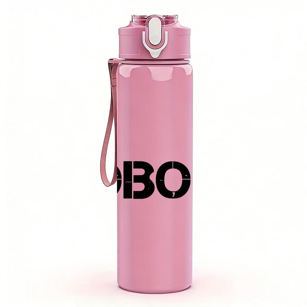 1PC I Am Nobody Simple Letter 750ml Color Plastic Sports Water Bottle Leakproof Flip Straw Lid Suitable for Sports Office Home Use