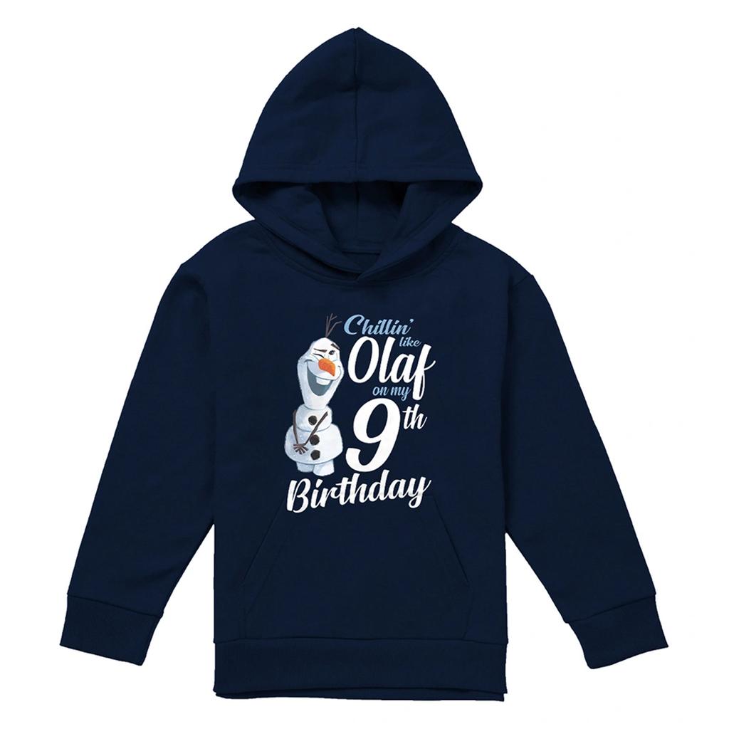Frozen Childrens/Kids Chillin Like Olaf 9th Birthday Pullover Hoodie