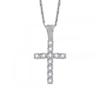 4/5mm Iced Out CZ Cross Pendant Necklaces for Women Men Punk Hiphop Rope Stainless Steel Chain on Neck Rapper Jewelry