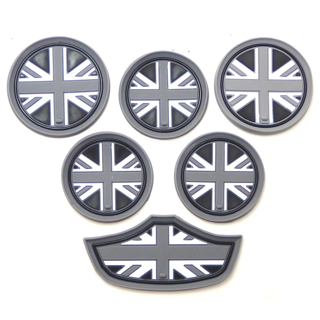 IP MINI Набор подстаканников Union Jack для MINI Cooper (F56, 6 штук, серый)