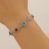 Colorful Rhinestone Necklace for Women, Unique and Stylish Gemstone Necklace, Round Full-Diamond Clavicle Chain Bracelet
