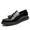 FashionPlatform Shoes Tassel Loafers Shoes Men Thick-soled Wedding Shoes Black Formal Business Slip-on Patent Leather Increase Shoe