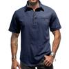 Мужская летняя гавайская пляжная рубашка с коротким рукавом в европейском и американском стиле, футболка с отложным воротником, удобный хлопковый льняной топ