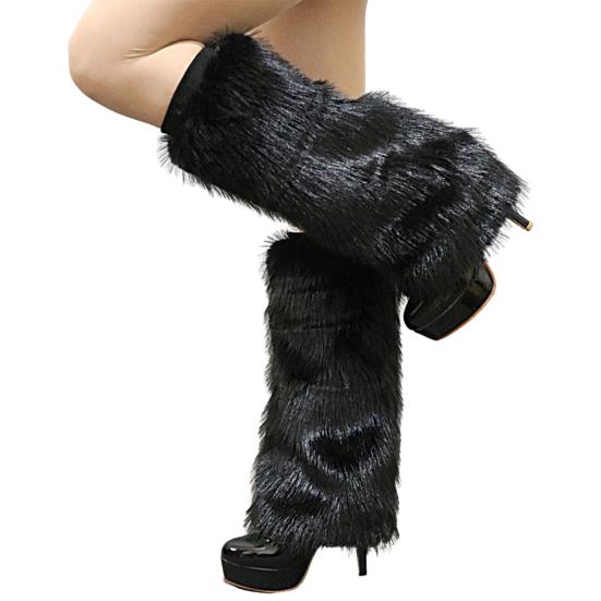 Leg Warmers Stretchy Coldproof Comfy Autumn Winter Women Warm Faux Fur Boot Stockings Daily Wear